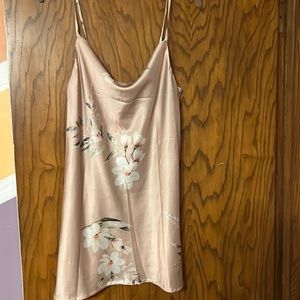 Princess Polly mini satin dress champagne/nude floral